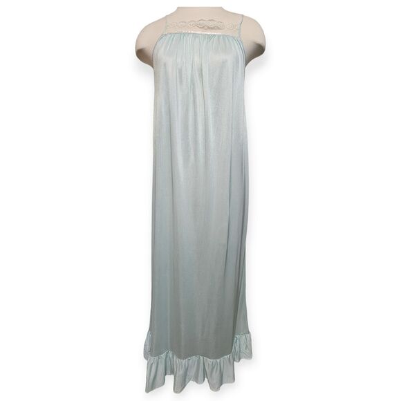 1970s Vintage Nightgown Nylon Blue Sears jr bazaar Size 11 Made In USA - Picture 1 of 5